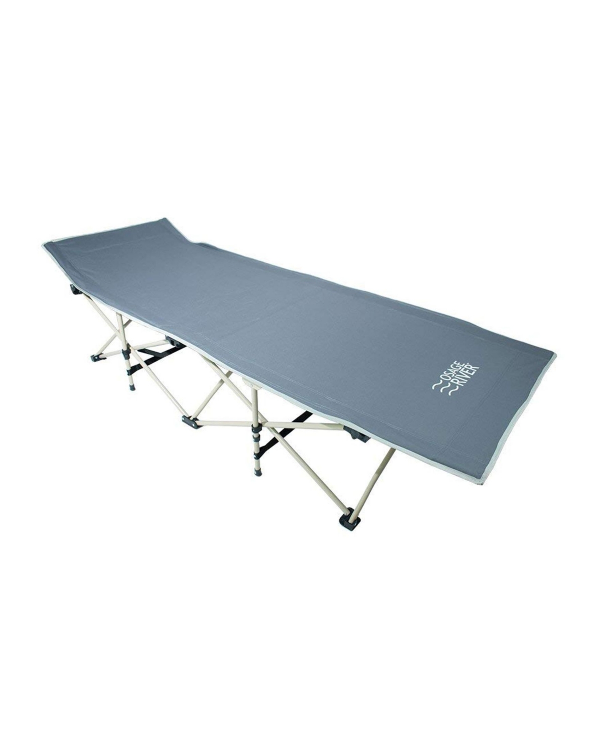 Osage River Folding Camp Cot with Carry Bag Gray