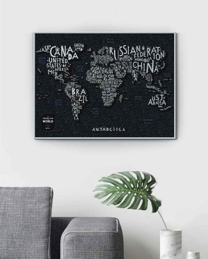 World Travel Map Letters Edition