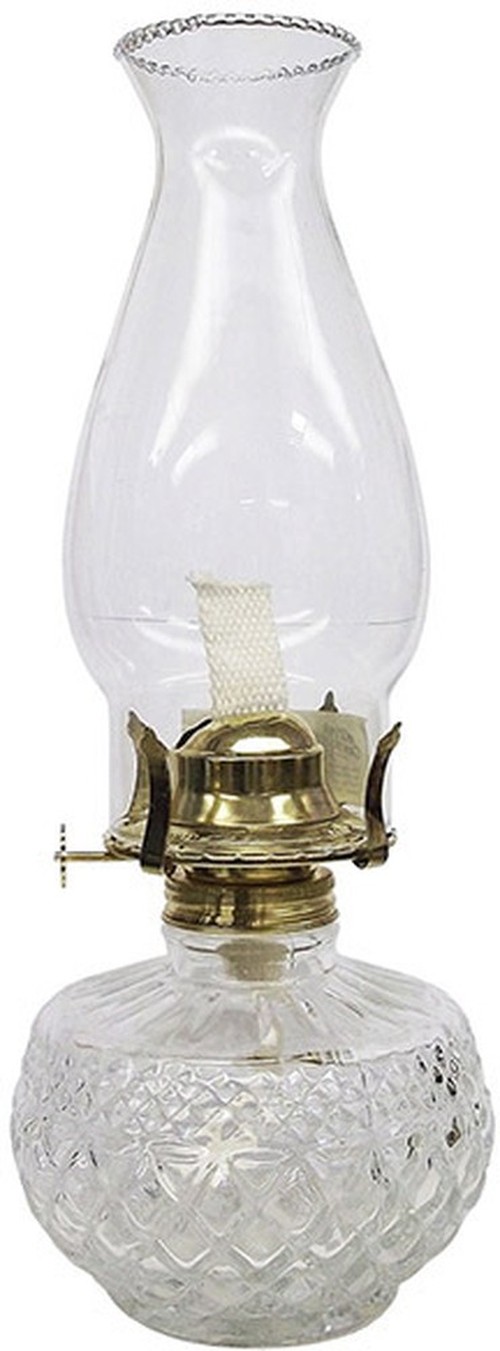L399CL 13 In. Clear Diamond Oil Lamp