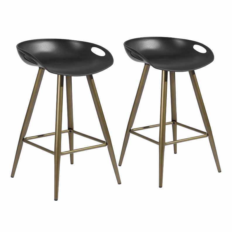 Modern 24.4in Plastic Barstools Set of 2