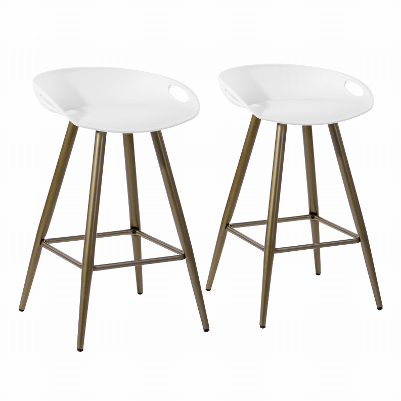 Modern 24.4in Plastic Barstools Set of 2