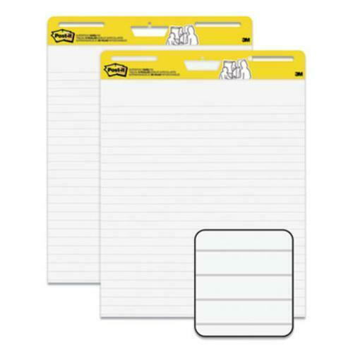 Self-Stick Easel Pads, Ruled 1 1/2", 25 x 30, White, 30 Sheets, 2/Carton