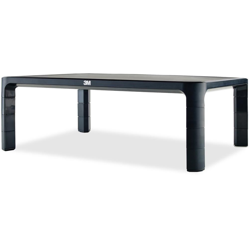 3M Adjustable Monitor Stand for Monitors and Laptops - 20 lb Load Capacity - 5.5" Height x 16" Width x 12" Depth - Desktop - Sil