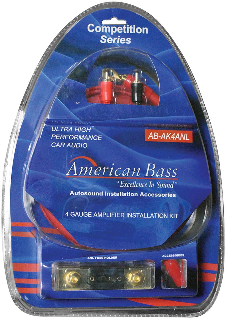 American Bass*ABAK4ANL* 4Gauge Wiring kit ANL Fuse