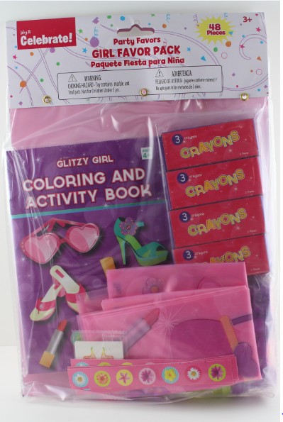Accellorize 92206 Party Favor 48Piece Girl Favors Party Pack