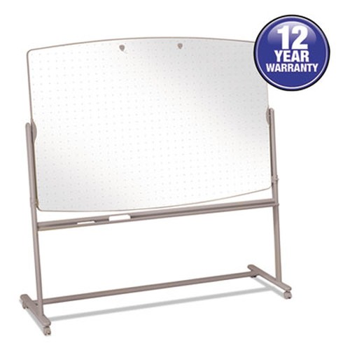 Total Erase Reversible Mobile Easel, 72 x 48, White Surface, Neutral Frame