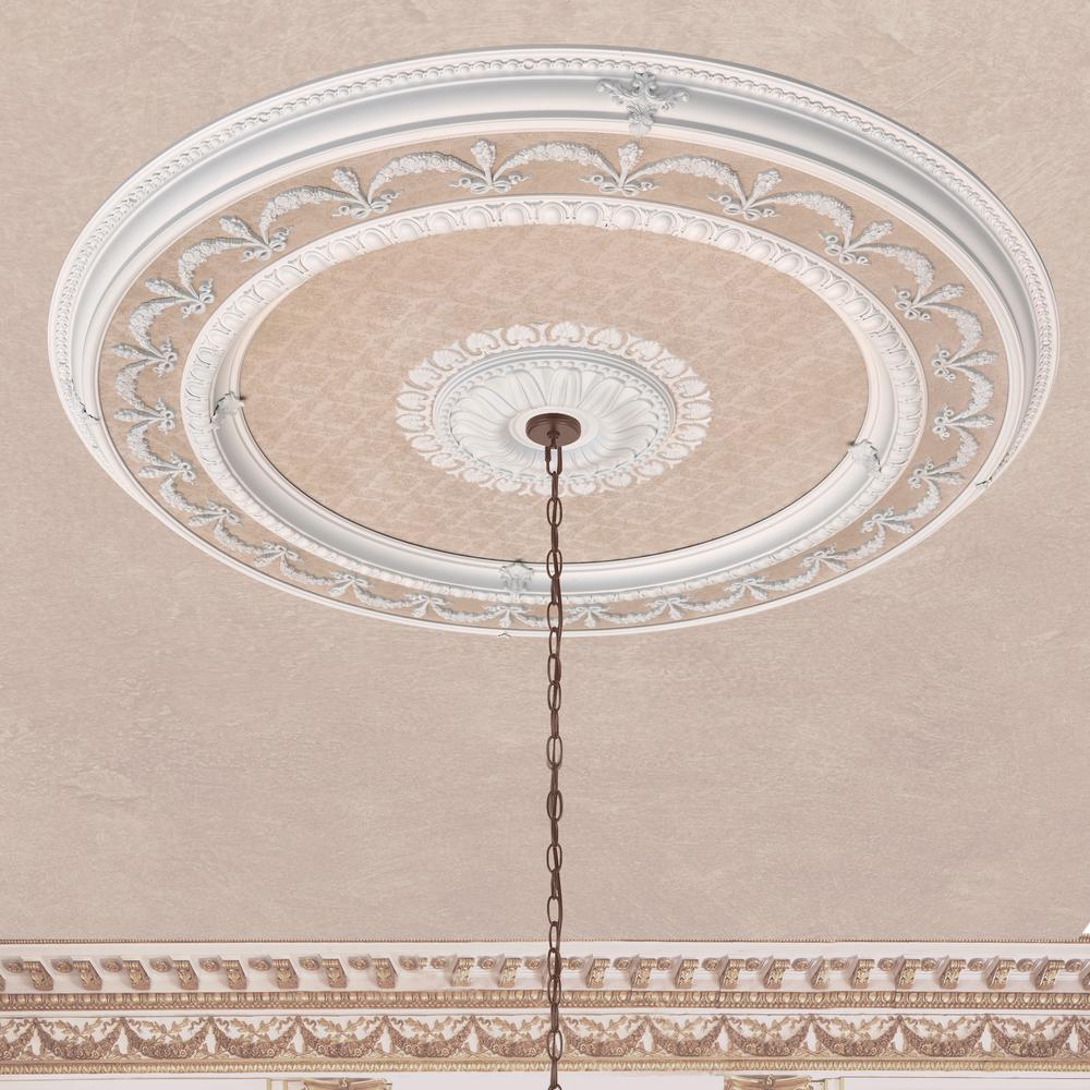 Blanco Wreath Round Chandelier Ceiling Medallion 63