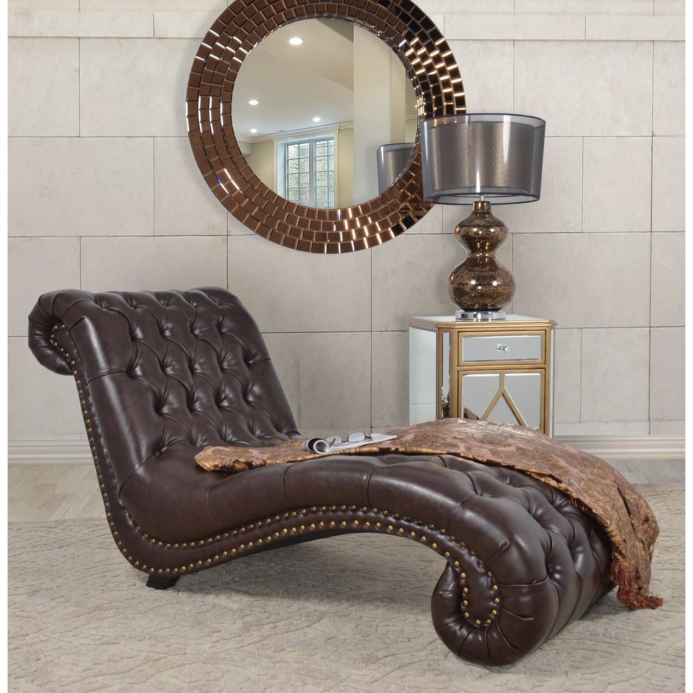 Botswana Dark Brown Micro Leather Chaise