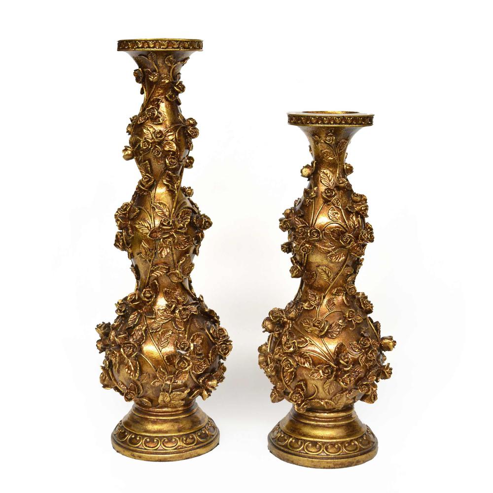 Golden Gardens 2 Piece Candleholder Set