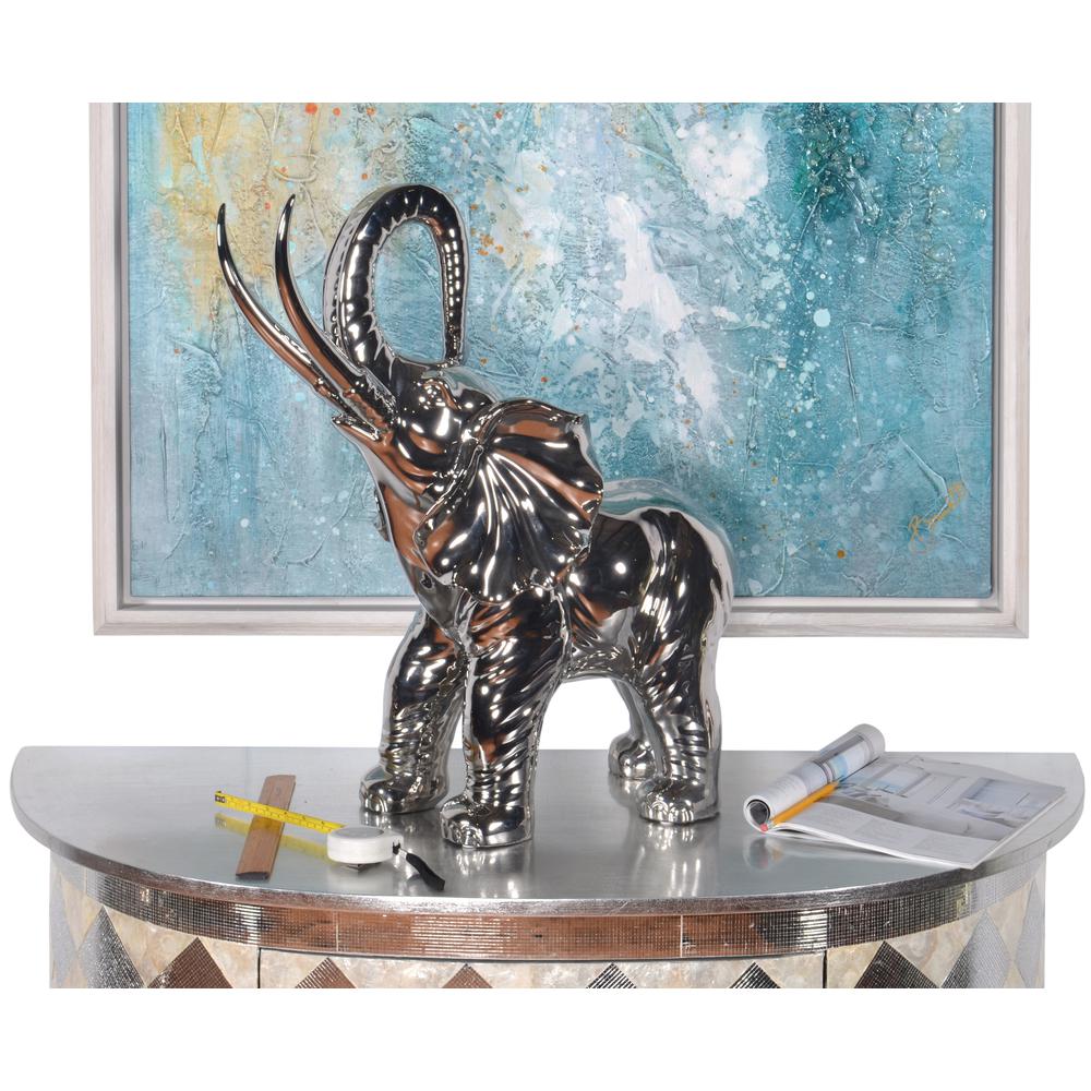 Mirrored Chrome Large Elephant Sculpture