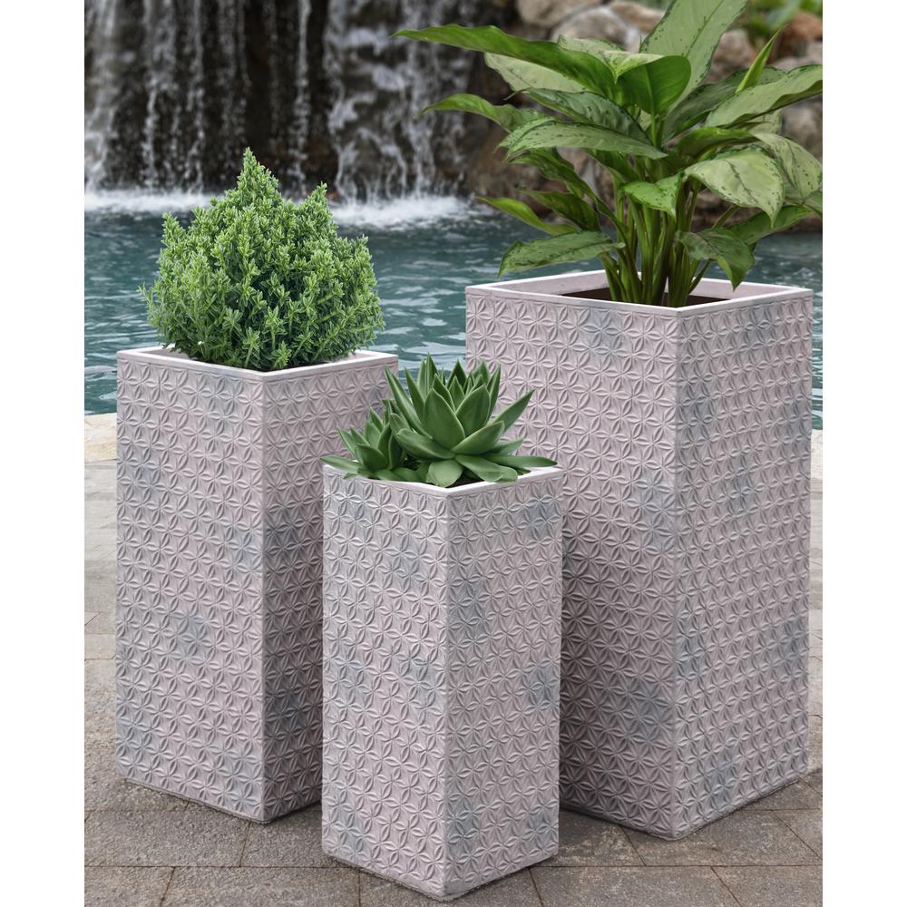 Tiempo Purple Brown Planters Set of 3