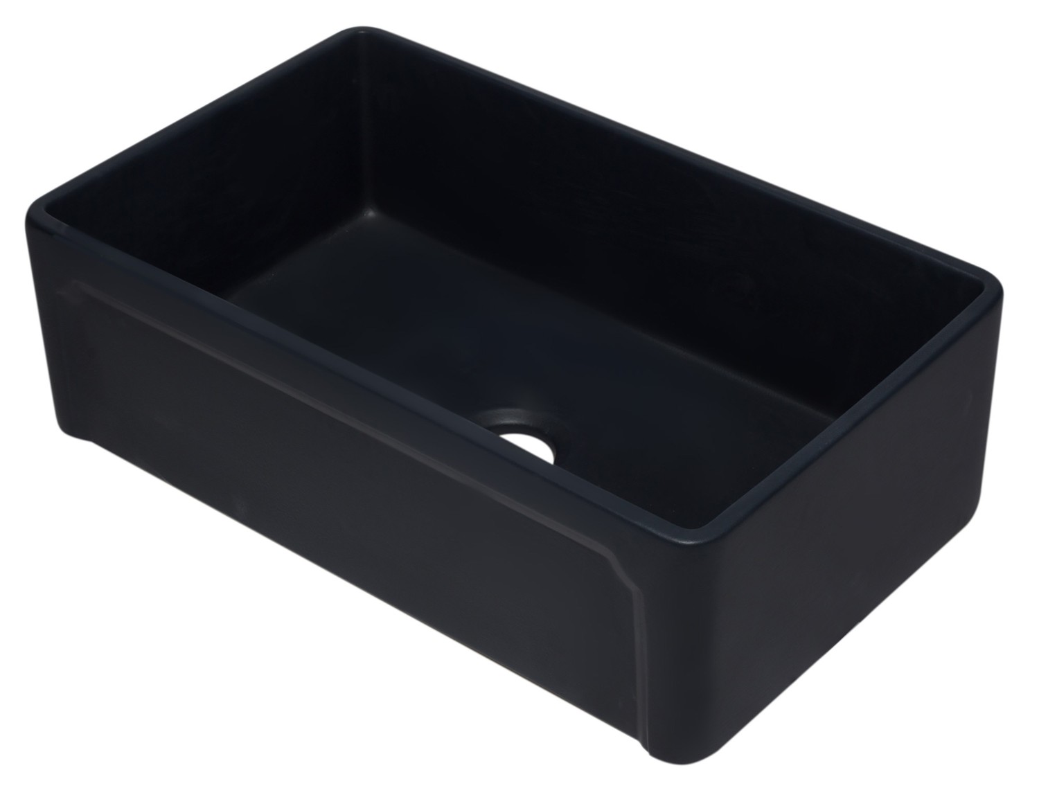 ALFI brand AB3320SB-BM 33 inch Black Reversible Single Fireclay Farmhouse Kitchen Sink