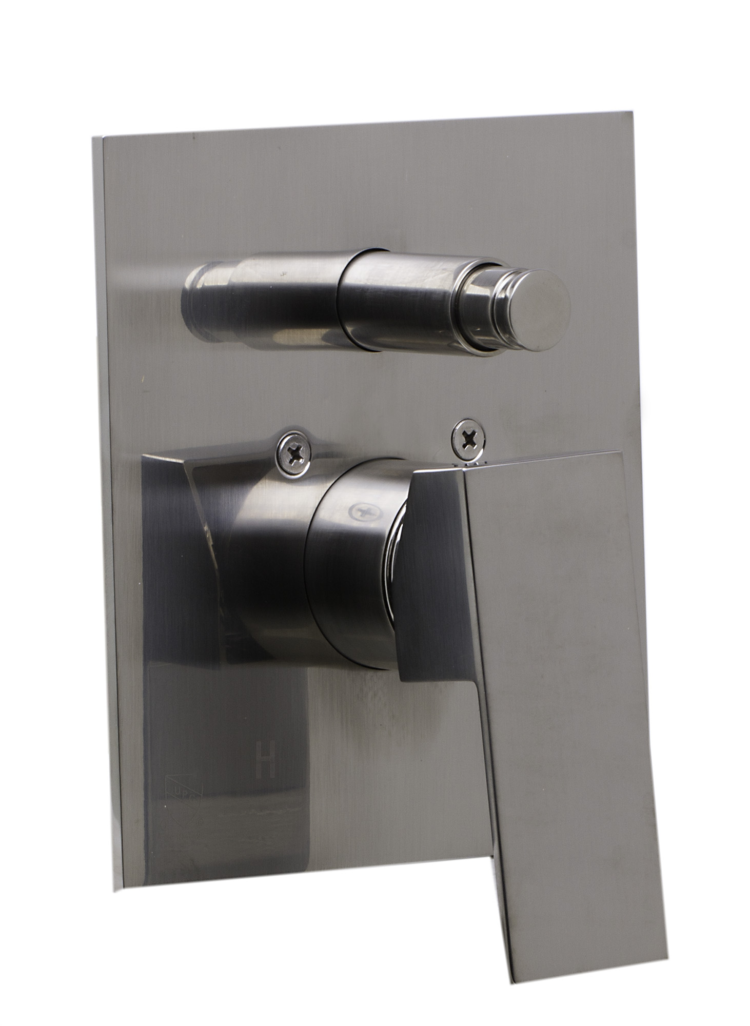 ALFI brand AB5601-BN Brushed Nickel Shower Valve Mixer with Square Lever Handle and Diverter