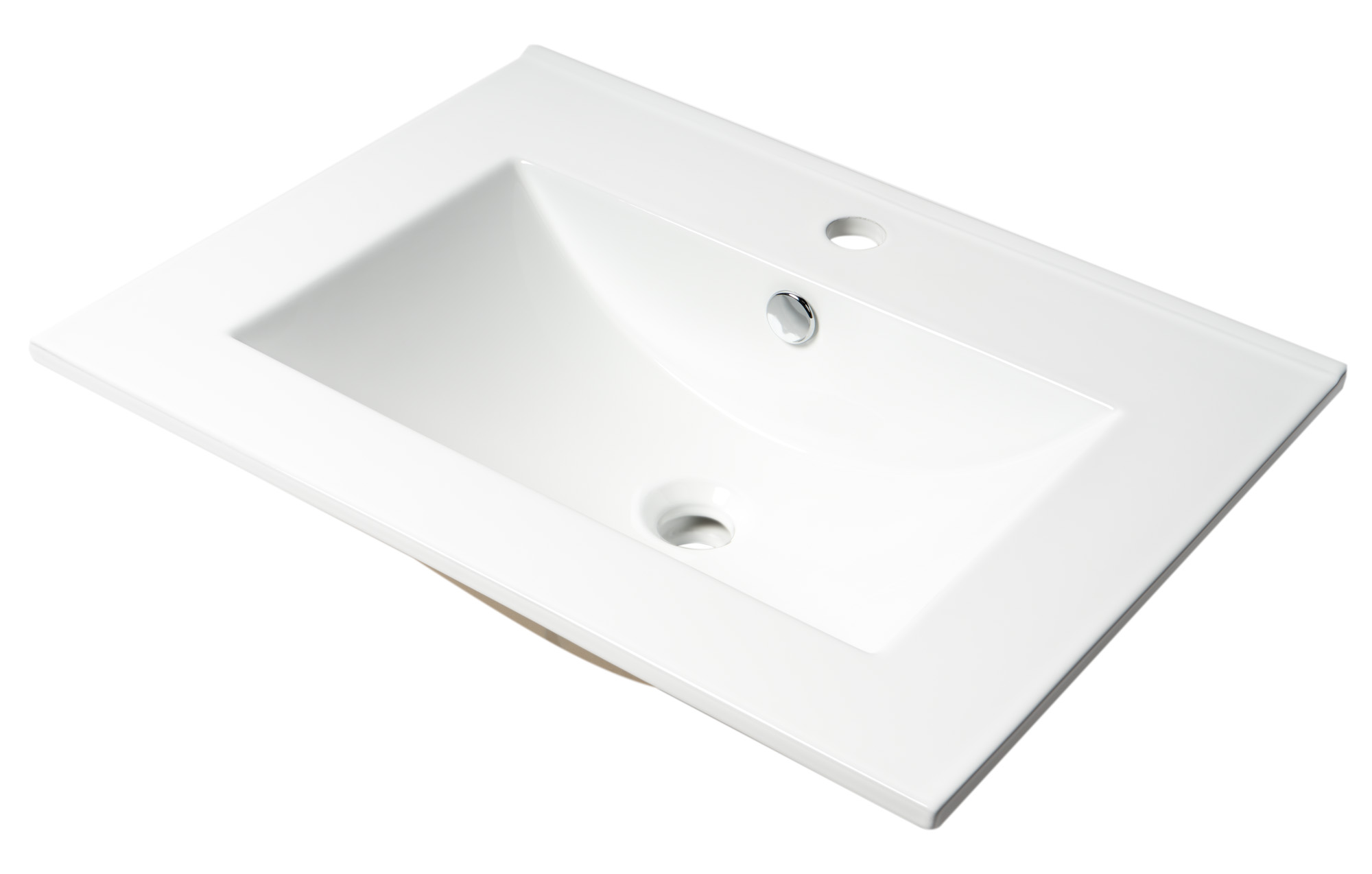 ALFI brand ABC803 White 25" Rectangular Drop In Ceramic Sink with Faucet Hole