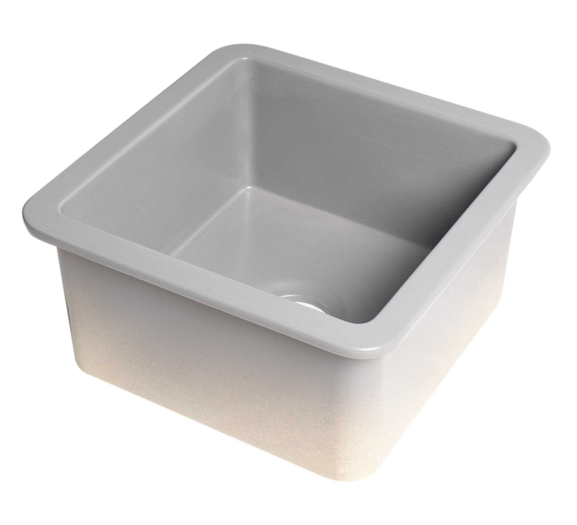 ALFI brand ABF1818S-GM Gray Matte Square 18" x 18" Undermount / Drop In Fireclay Prep Sink