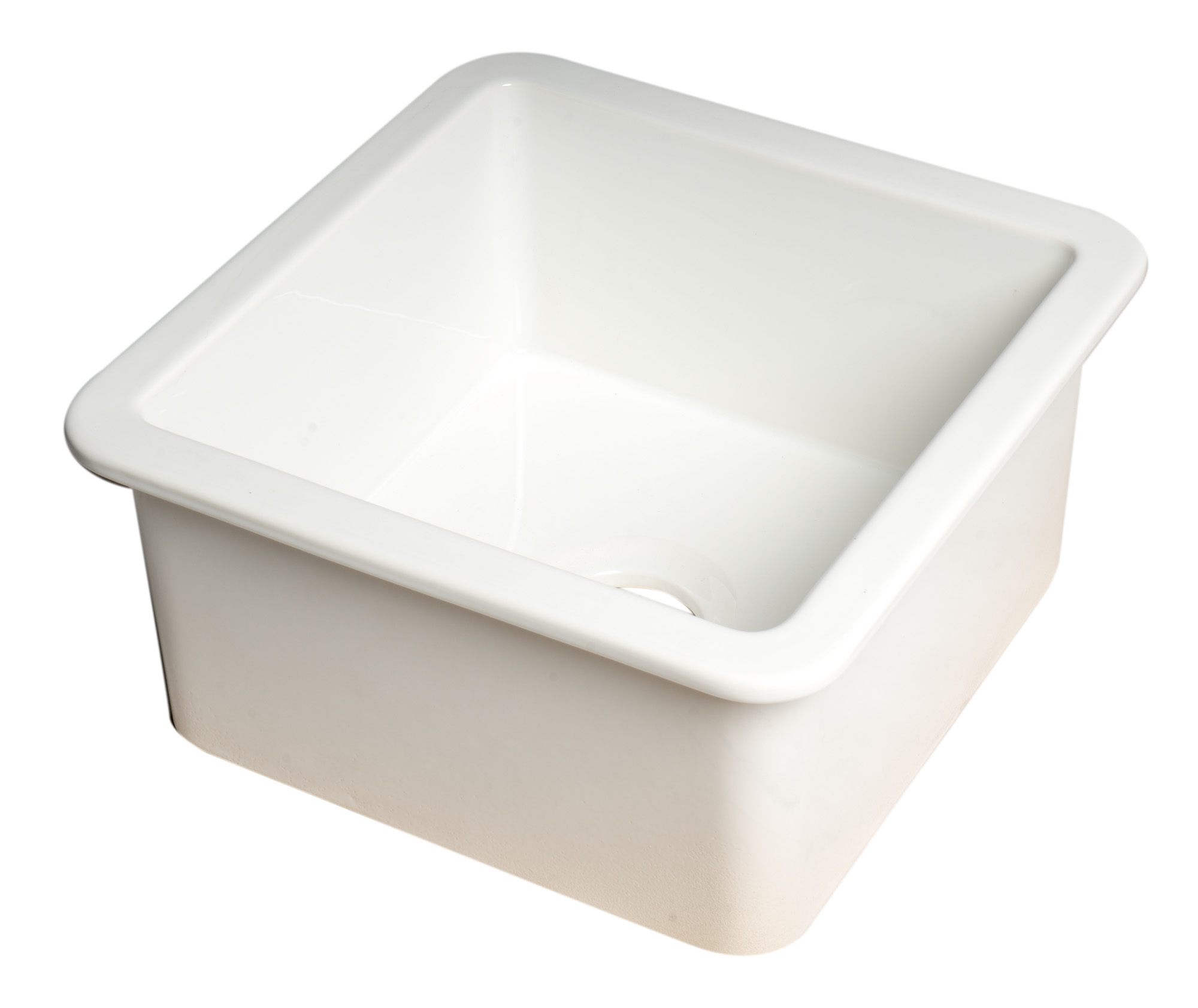 ALFI brand ABF1818S-W White Square 18" x 18" Undermount / Drop In Fireclay Prep Sink