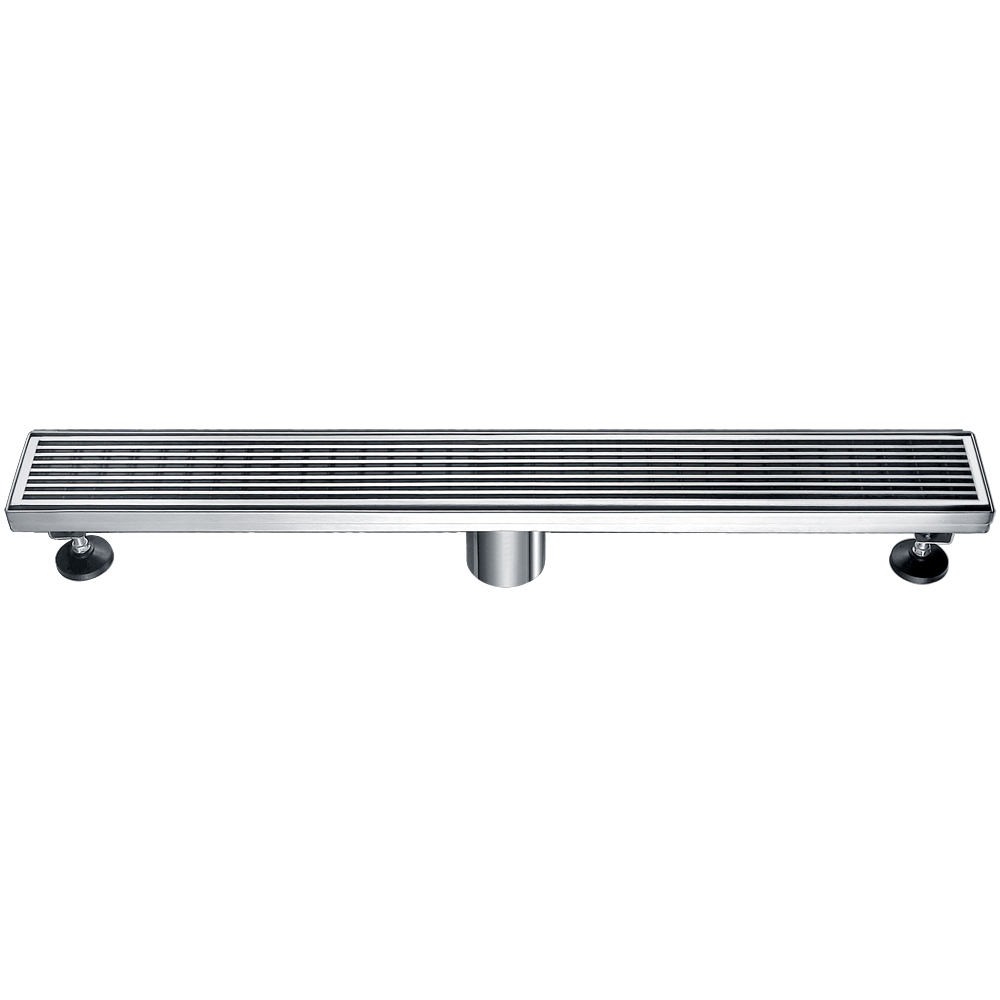 ALFI brand ABLD24D 24" Modern Stainless Steel Linear Shower Drain with Groove Lines