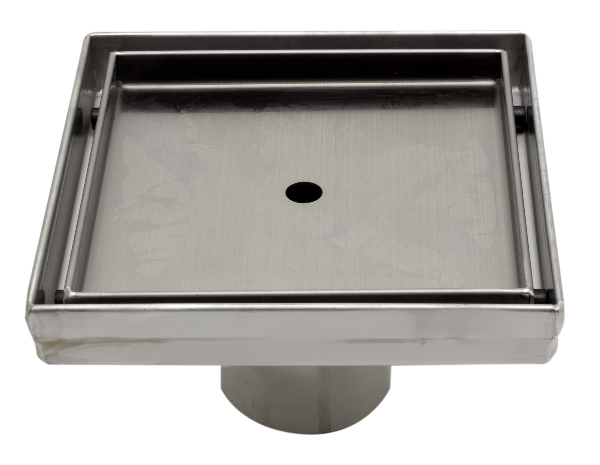 ALFI brand ABSD55A 5" x 5" Modern Square Stainless Steel Shower Drain w/o Cover