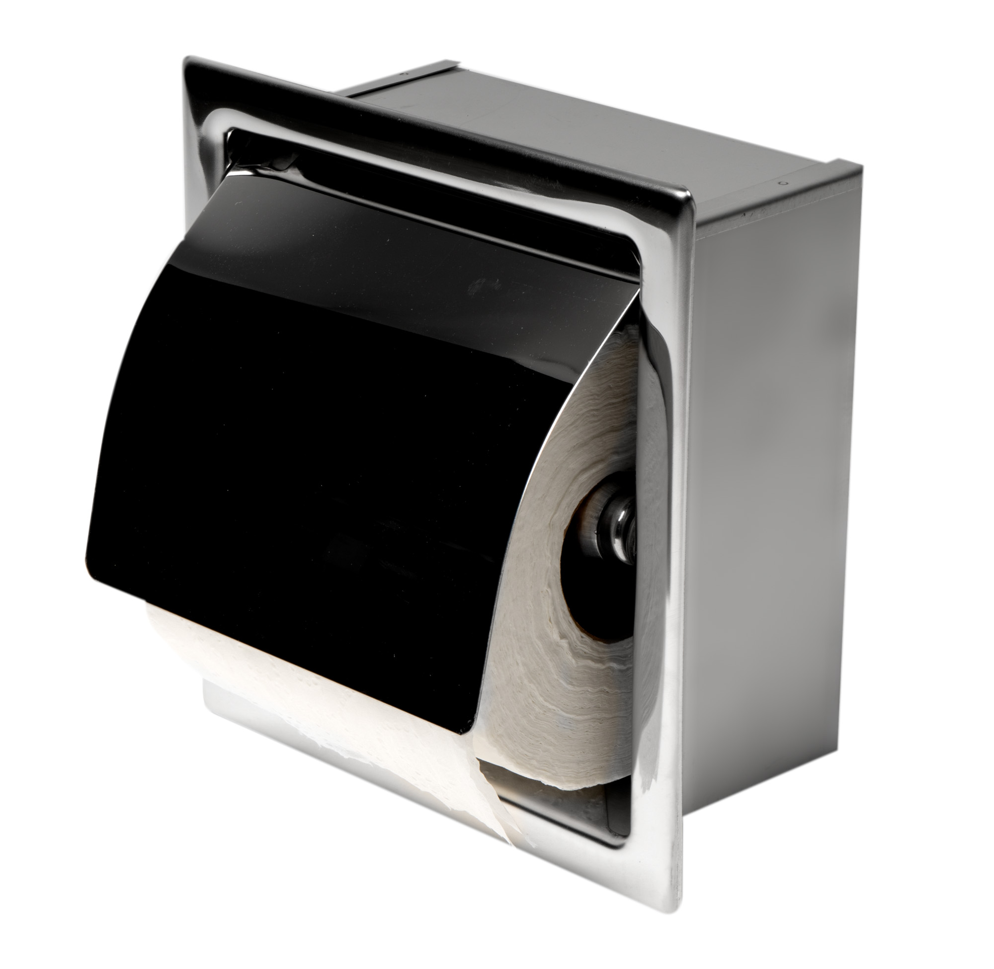 ALFI brand ABTP77-PSS Polished Stainless Steel Recessed Toilet Paper Holder with Cover