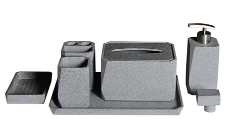 ALFI brand ABCO1023 7 Piece Solid Concrete Gray Matte Bathroom Accessory Set