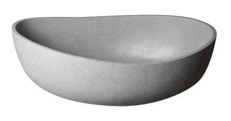 ALFI brand ABCO63TUB 63" Solid Concrete Gray Matte Oval Bathtub