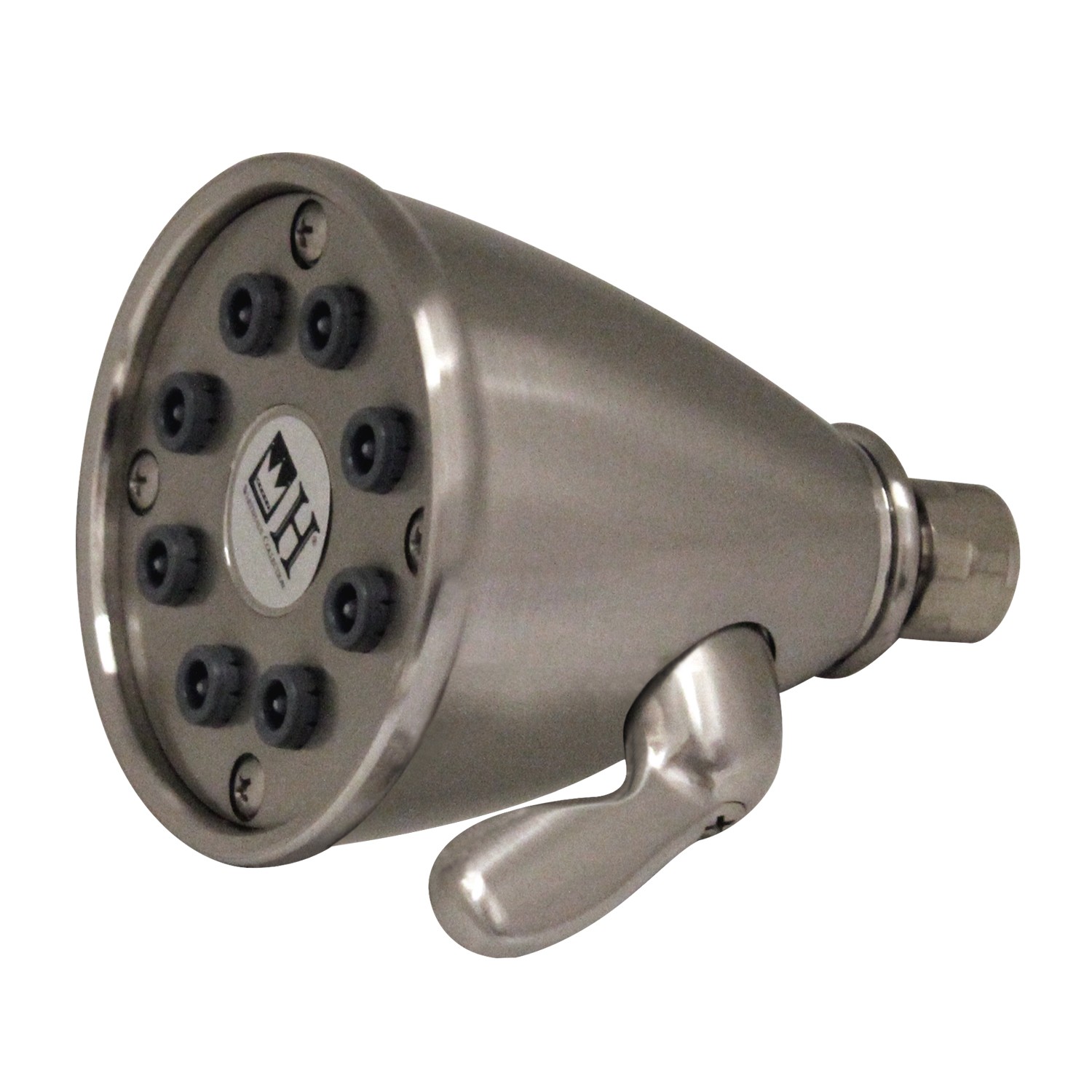 Showerhaus Round Showerhead with 8 Spray Jets - Solid Brass Construction with Adjustable Ball Joint