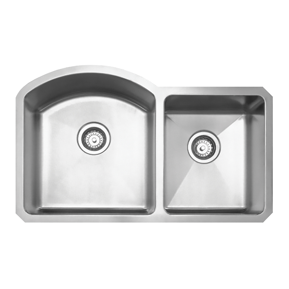 Noah's Collection Brushed Stainless Steel Chefhaus Series Double Bowl Undermount Sink