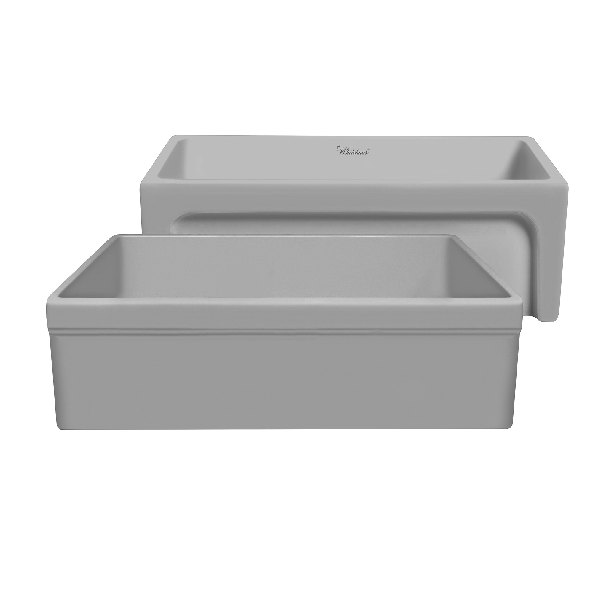 Glencove 30" Reversible Matte Kitchen Fireclay Sink with  Elegant Beveled Front Apron on one side and a Decorative 2" Lip Plain