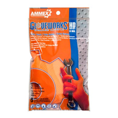 GWHD6PKORG Orange Nitrile Glove