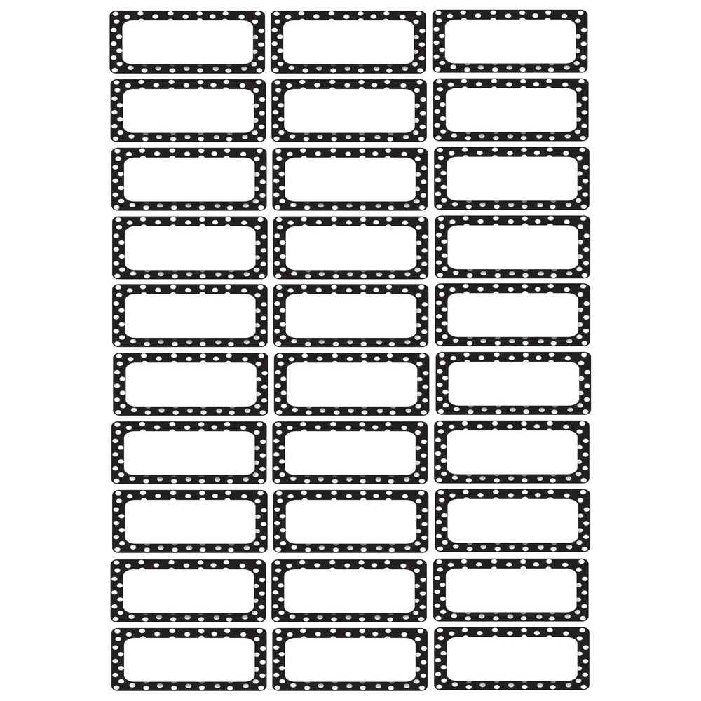 Die-Cut Magnetic Foam Black & White Dots Labels/Nameplates, Pack of 30