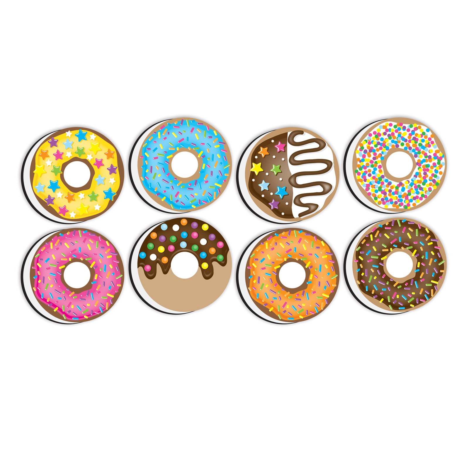 Non-Magnetic Mini Whiteboard Erasers, DonutFetti, 8-Pack