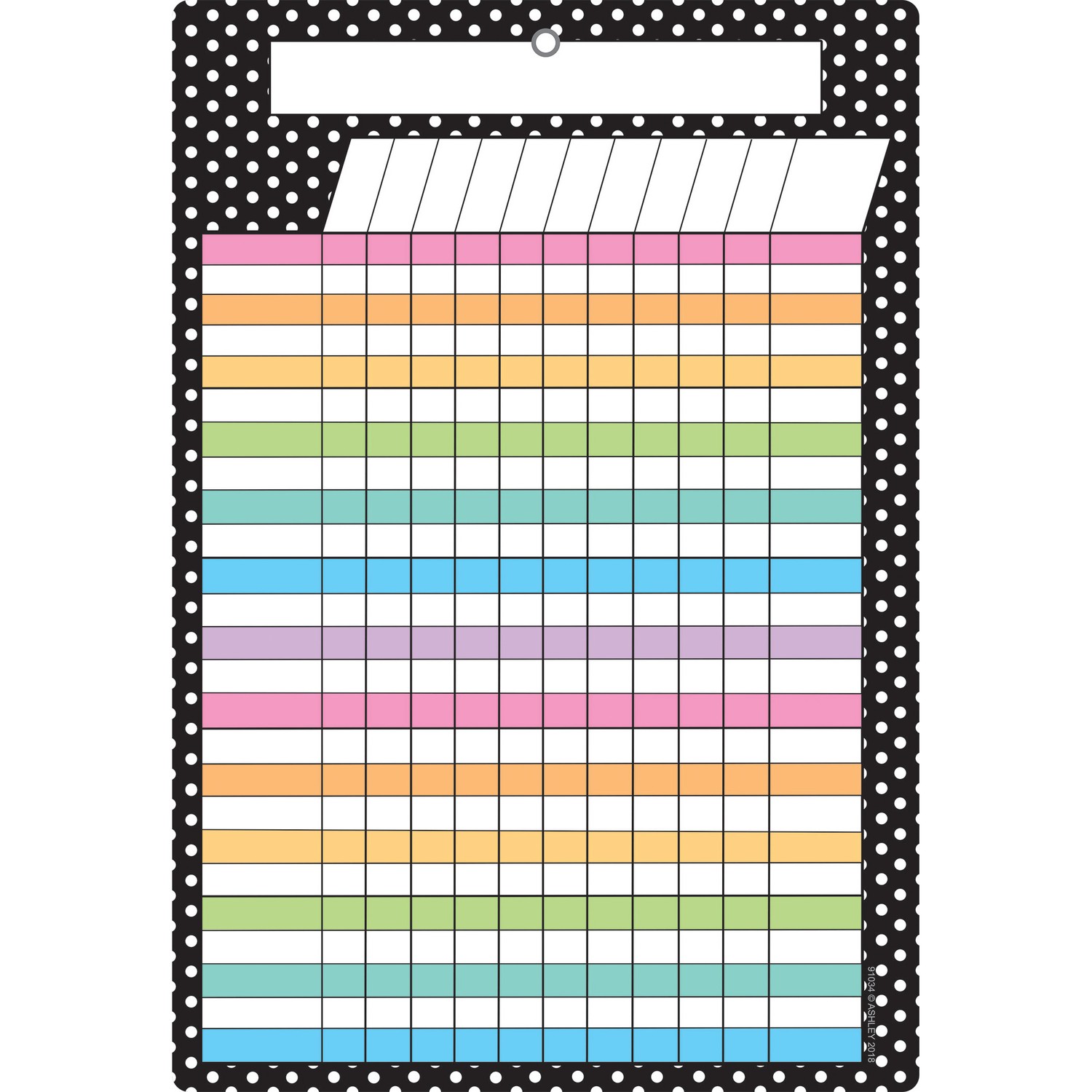 Smart Poly Chart, 13" x 19", B&W Polka Dots Incentive, w/Grommet