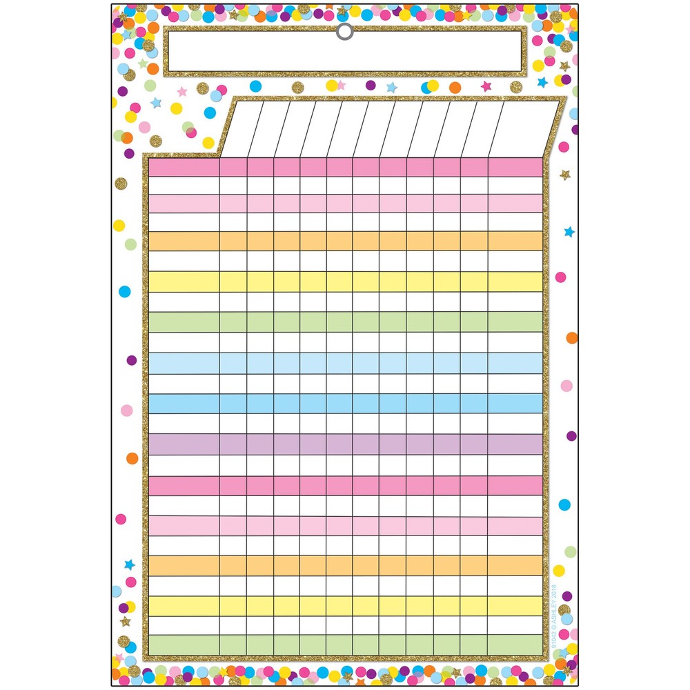 Smart Poly Chart, 13" x 19", Confetti Incentive, w/Grommet