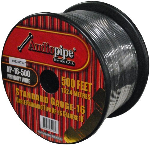 Audiopipe 16 Gauge 500Ft Primary Wire Black
