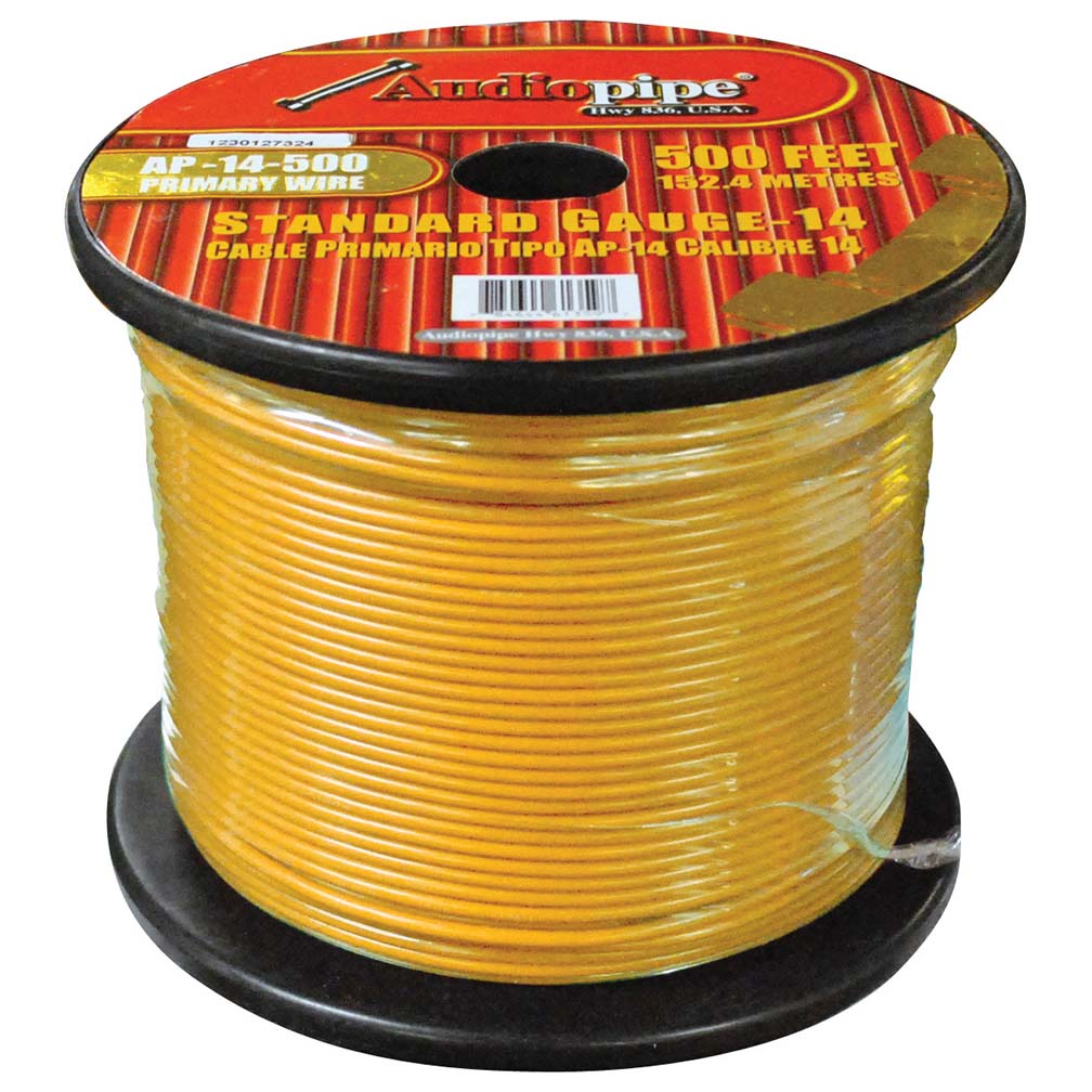 Audiopipe 14 Gauge 500Ft Primary Wire Yellow