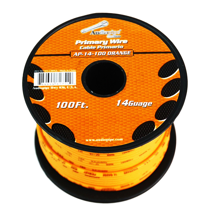 Audiopipe 14 gauge 100ft Orange primary wire