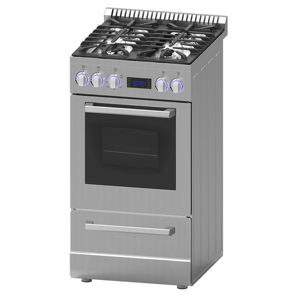 Avanti DGR20P3S 20 Inch Deluxe Gas Range, 2.1 Cu Ft, LED Back