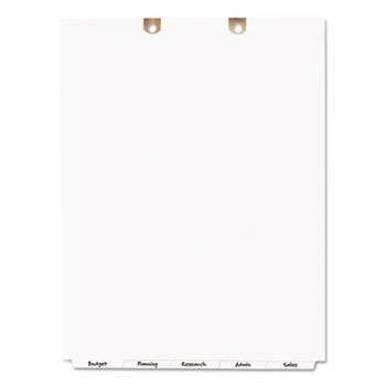 Write-On Tab Dividers for Classification Folders, 5-Tab, Letter