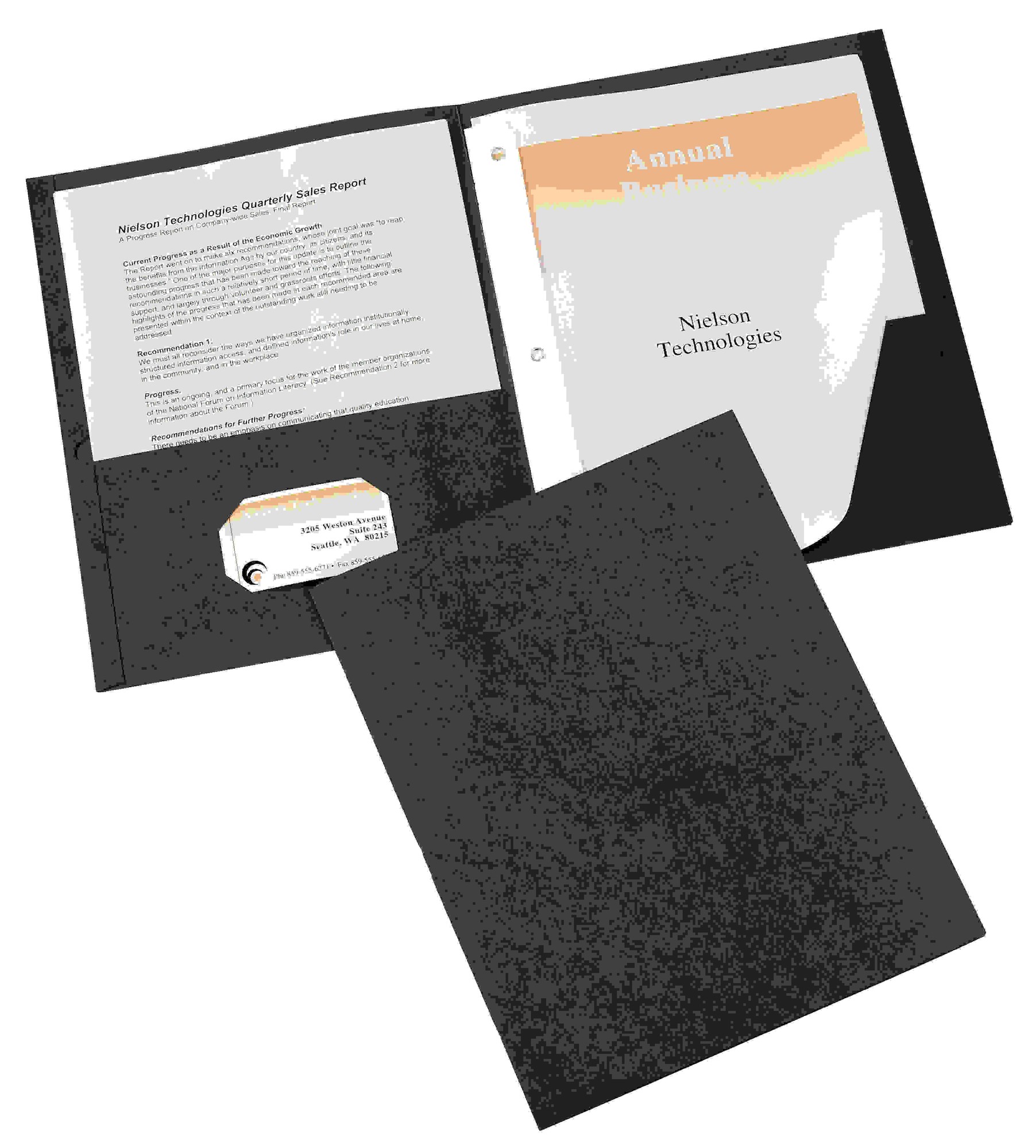 Two-Pocket Folder, Prong Fastener, Letter, 1/2" Capacity, Black, 25/Box