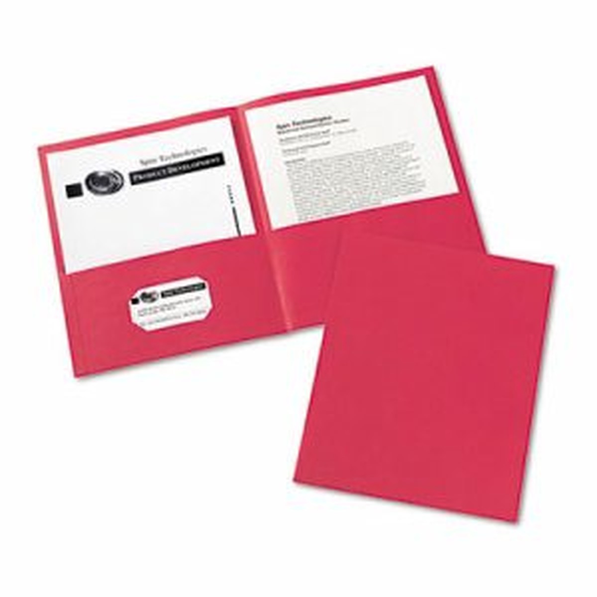 Two-Pocket Folder, 20-Sheet Capacity, Red, 25/Box