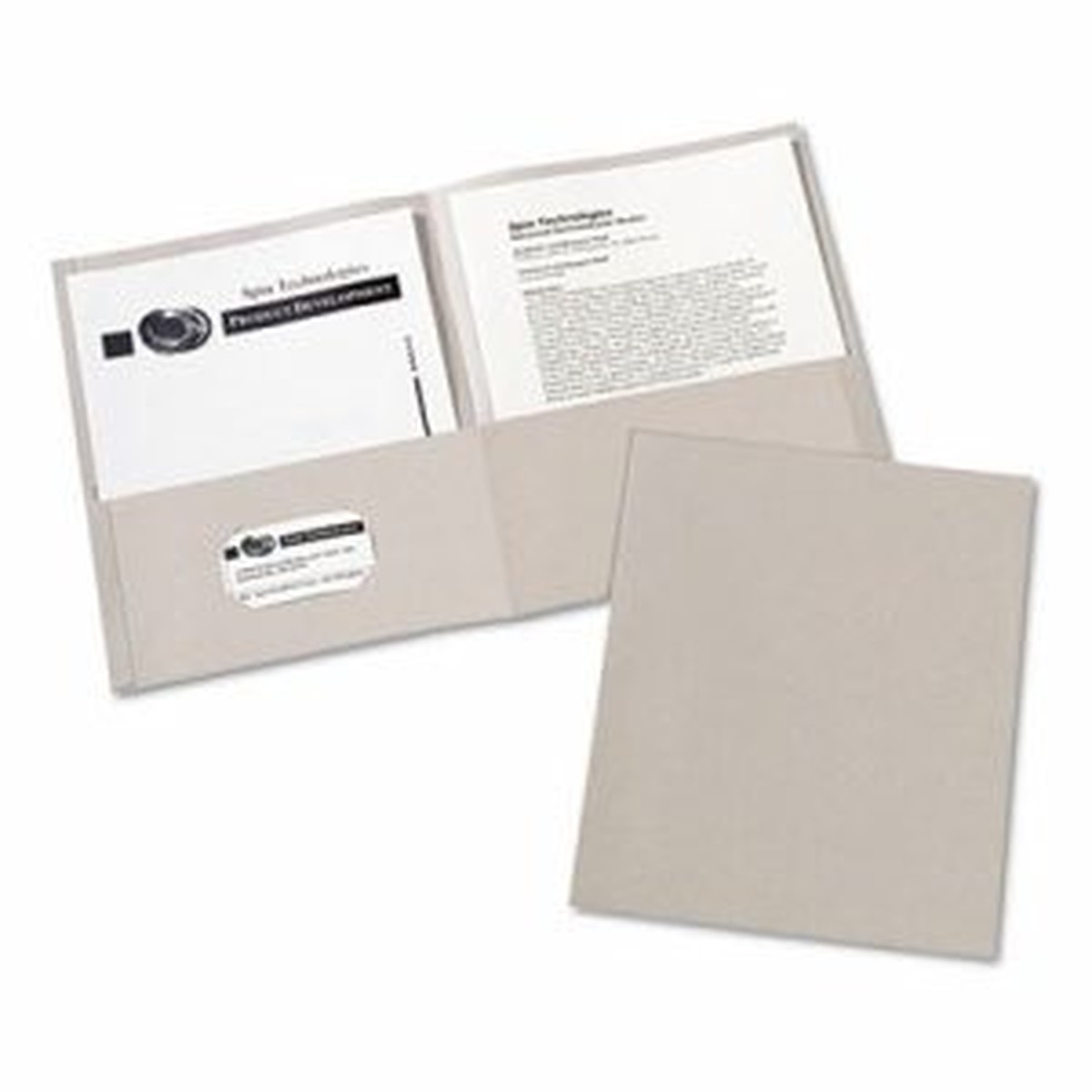 Two-Pocket Folder, 20-Sheet Capacity, Gray, 25/Box