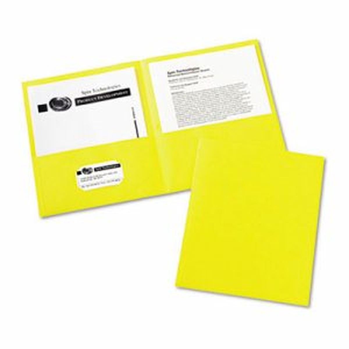 Two-Pocket Folder, 20-Sheet Capacity, Yellow, 25/Box