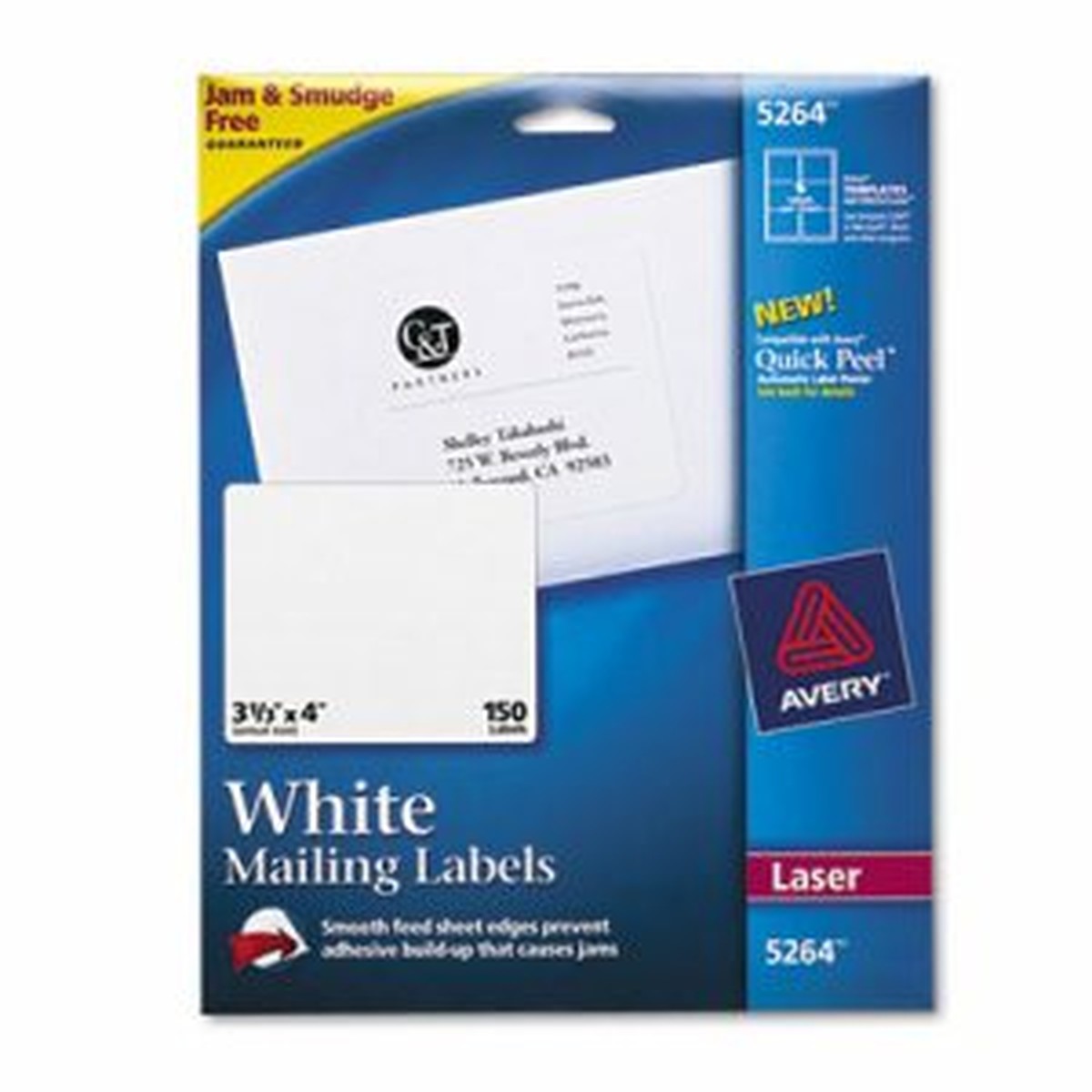 Shipping Labels with TrueBlock Technology, Laser, 3 1/3 x 4, White, 150/Pack