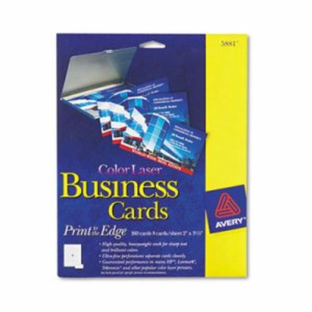 Print-to-the-Edge Microperf Business Cards, Color Laser, 2 x 3 1/2, Wht, 160/Pack