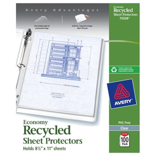Top-Load Recycled Polypropylene Sheet Protector, Clear, 100/Box