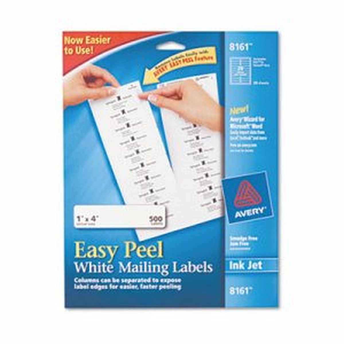 Easy Peel Mailing Address Labels, Inkjet, 1 x 4, White, 500/Pack