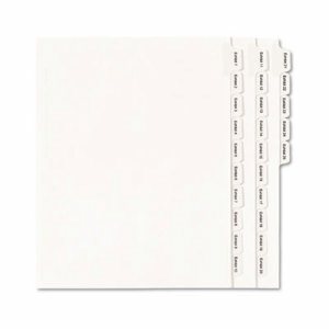 Allstate-Style Legal Exhibit Side Tab Dividers, 25-Tab, 1-25, Letter, White