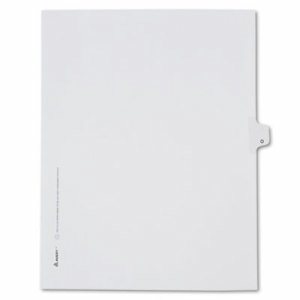 Allstate-Style Legal Exhibit Side Tab Divider, Title: O, Letter, White, 25/Pack