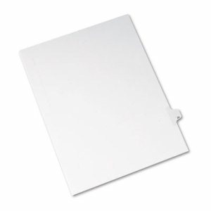 Allstate-Style Legal Exhibit Side Tab Divider, Title: 20, Letter, White, 25/Pack
