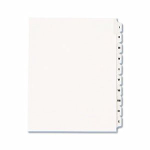 Allstate-Style Legal Exhibit Side Tab Dividers, 10-Tab, I-X, Letter, White